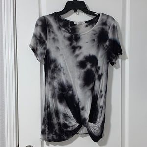 Black & White Tie Dye Knot Tee